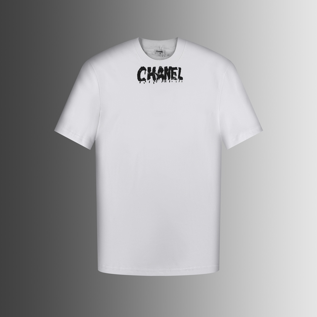 HOT品質保証 chanel t シャツ メンズスーパーコピー 短袖 純綿 トップス ロゴプリント 柔らかい 男女兼用 ホワイト_1