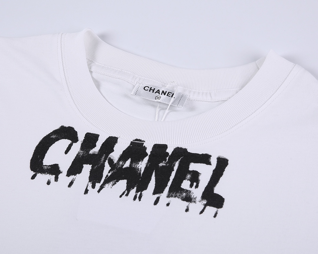 HOT品質保証 chanel t シャツ メンズスーパーコピー 短袖 純綿 トップス ロゴプリント 柔らかい 男女兼用 ホワイト_3