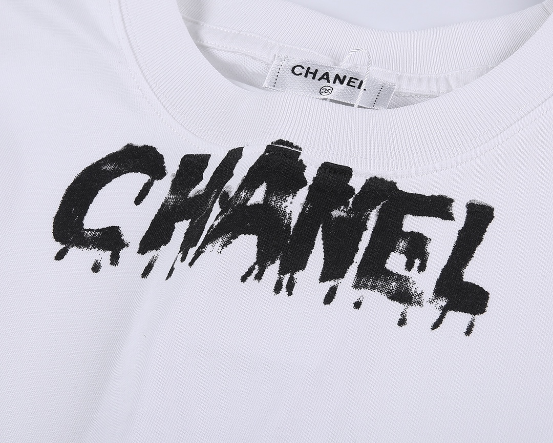 HOT品質保証 chanel t シャツ メンズスーパーコピー 短袖 純綿 トップス ロゴプリント 柔らかい 男女兼用 ホワイト_4