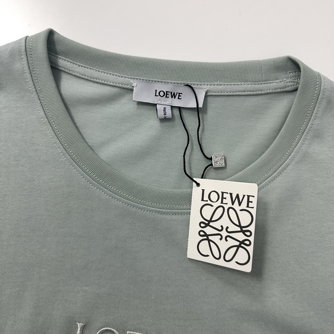 今季セール限定品 ロエベ ウェア偽物 純綿 Tシャツ トップス 半袖 シンプル 柔らかい 可愛い グリーン_5