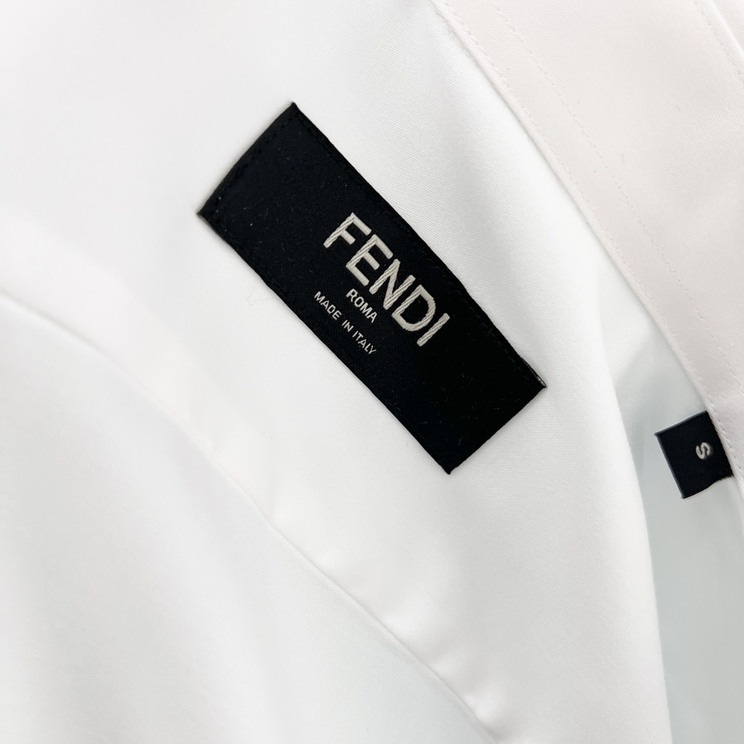 fendi シャツ偽物 長袖トップス シンプル 純綿 春夏新作 ファッション 人気定番 ビジネス メンズ ホワイト_8