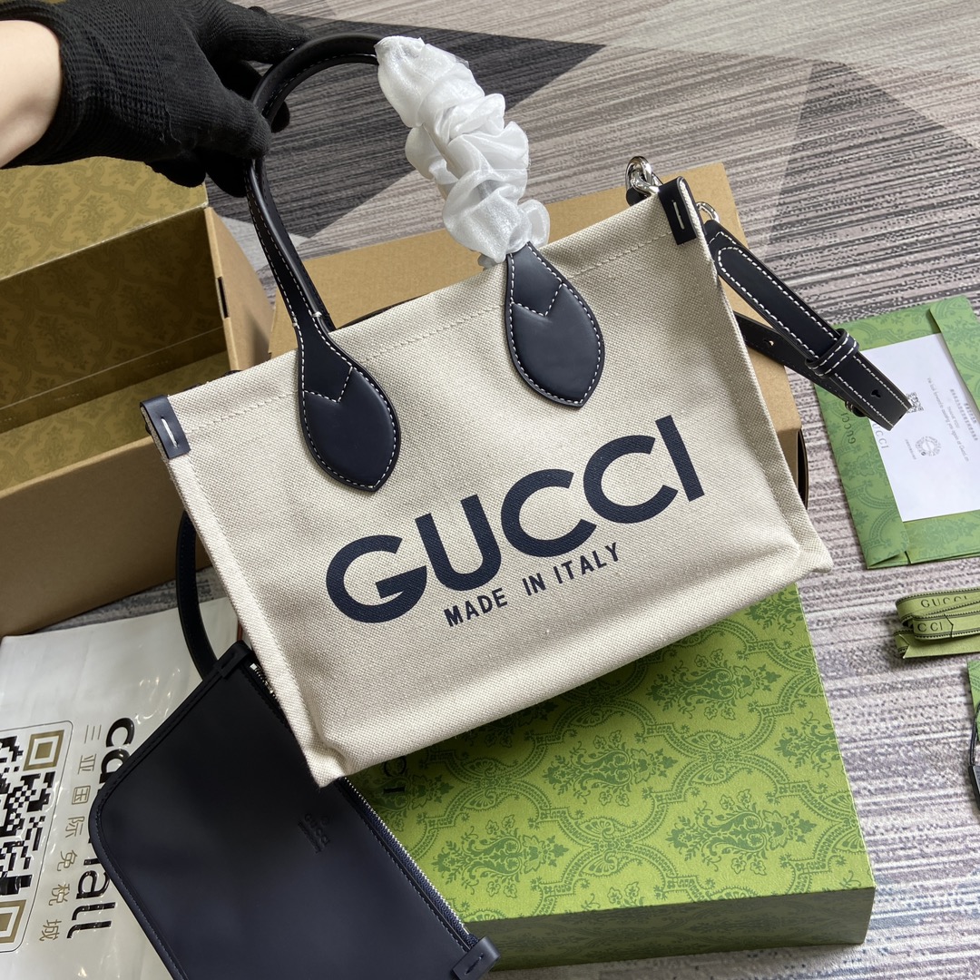 センスアップ！最前線2024春夏グッチアンバックスーパーコピー772144 Gucciプリントトートバッグ_3