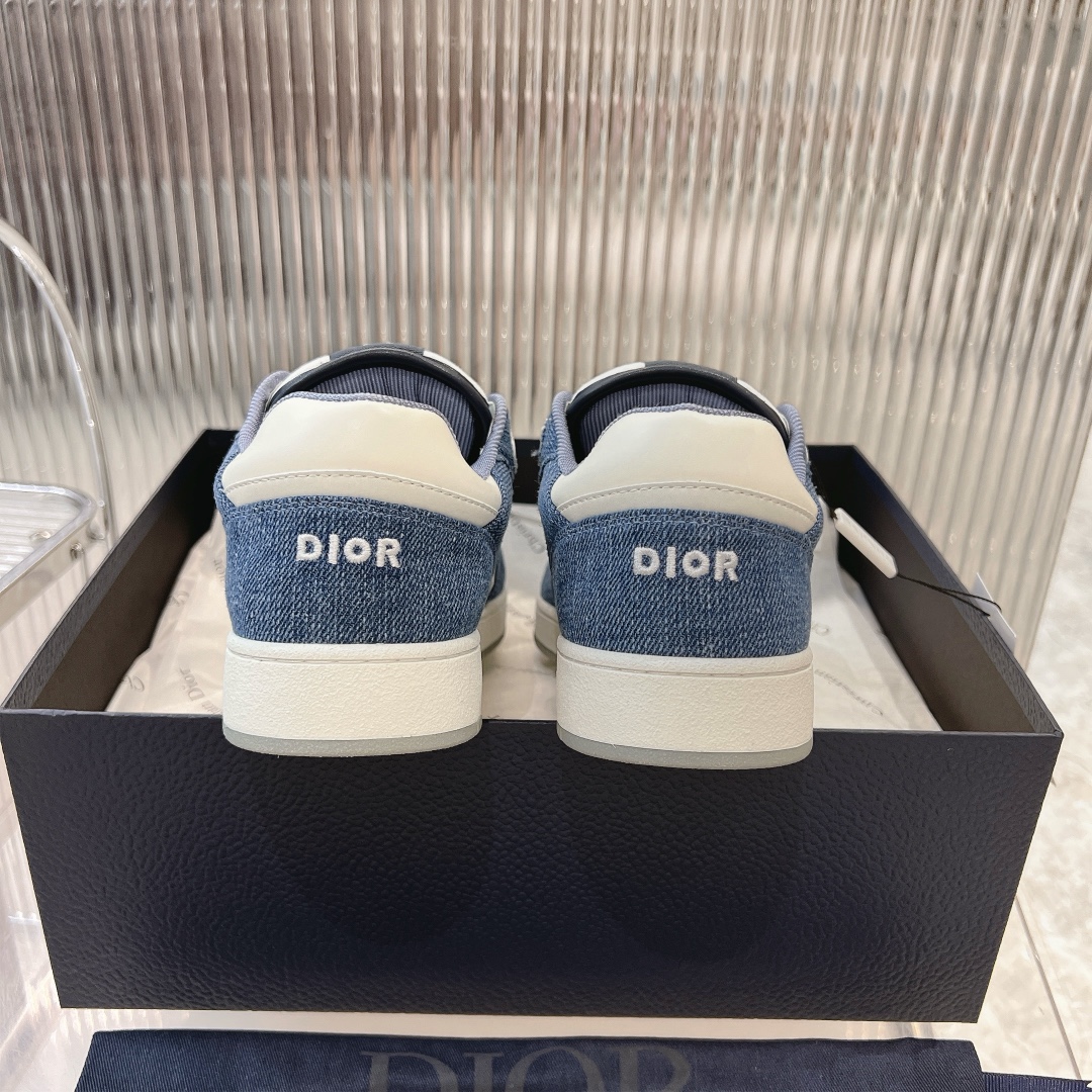 dior スニーカーコピー ゴム底 カップル 柔軟 歩きやすい 抗菌防臭 カジュアルシューズ 日常 ブルー_4