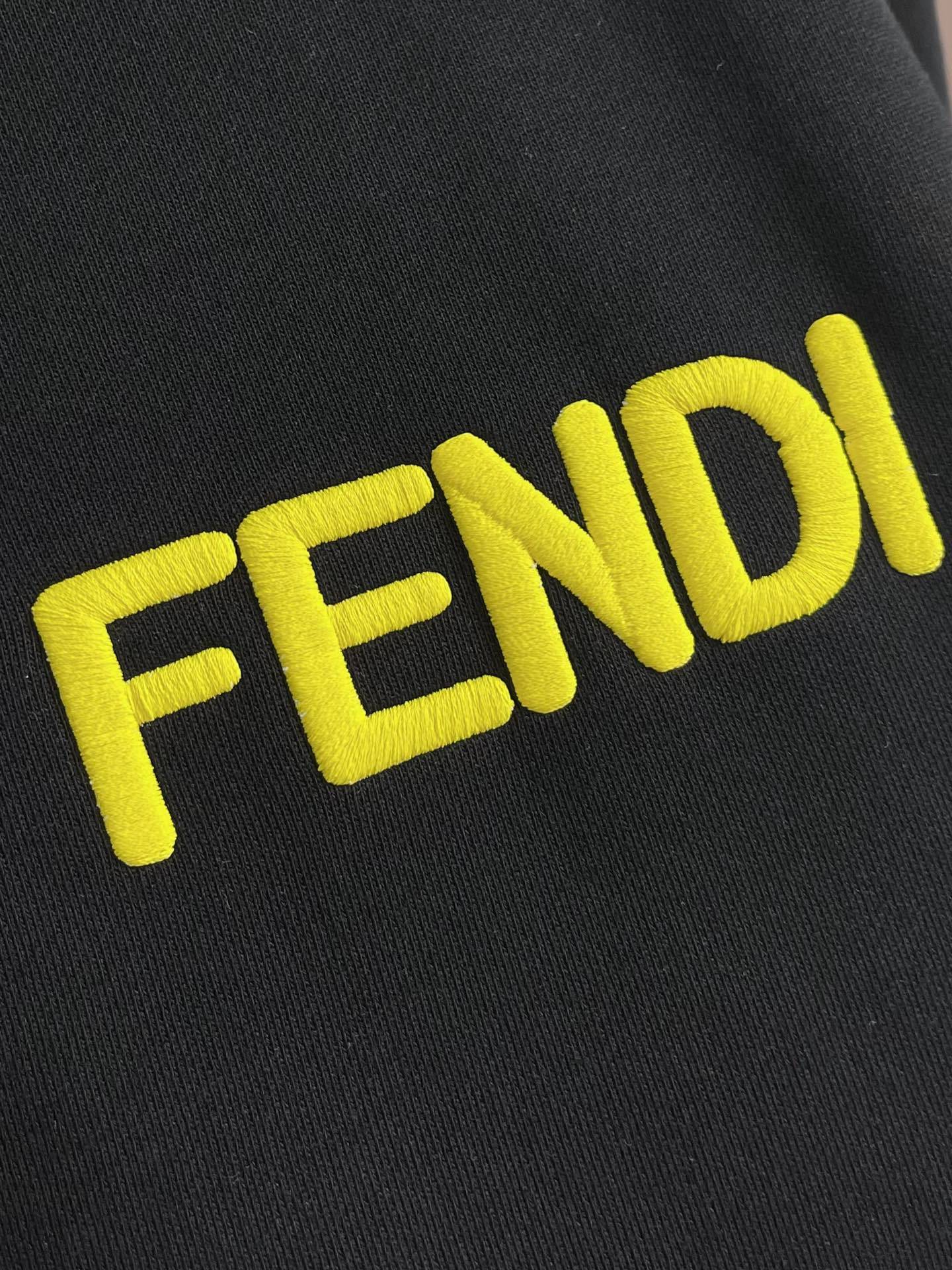 fendi モンスター パーカー偽物 トップス 純綿 カジュアル 柔らかい ロゴ刺繍 ブラック_4