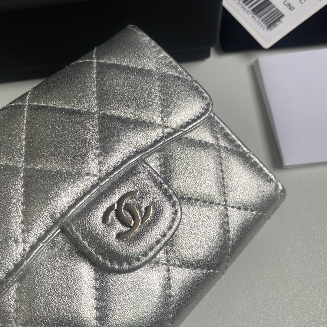 大得価のchanel 財布 ミニ激安通販ファッション 優雅 三つ折り 本革 レザー シンプル A82288 シルバー_5