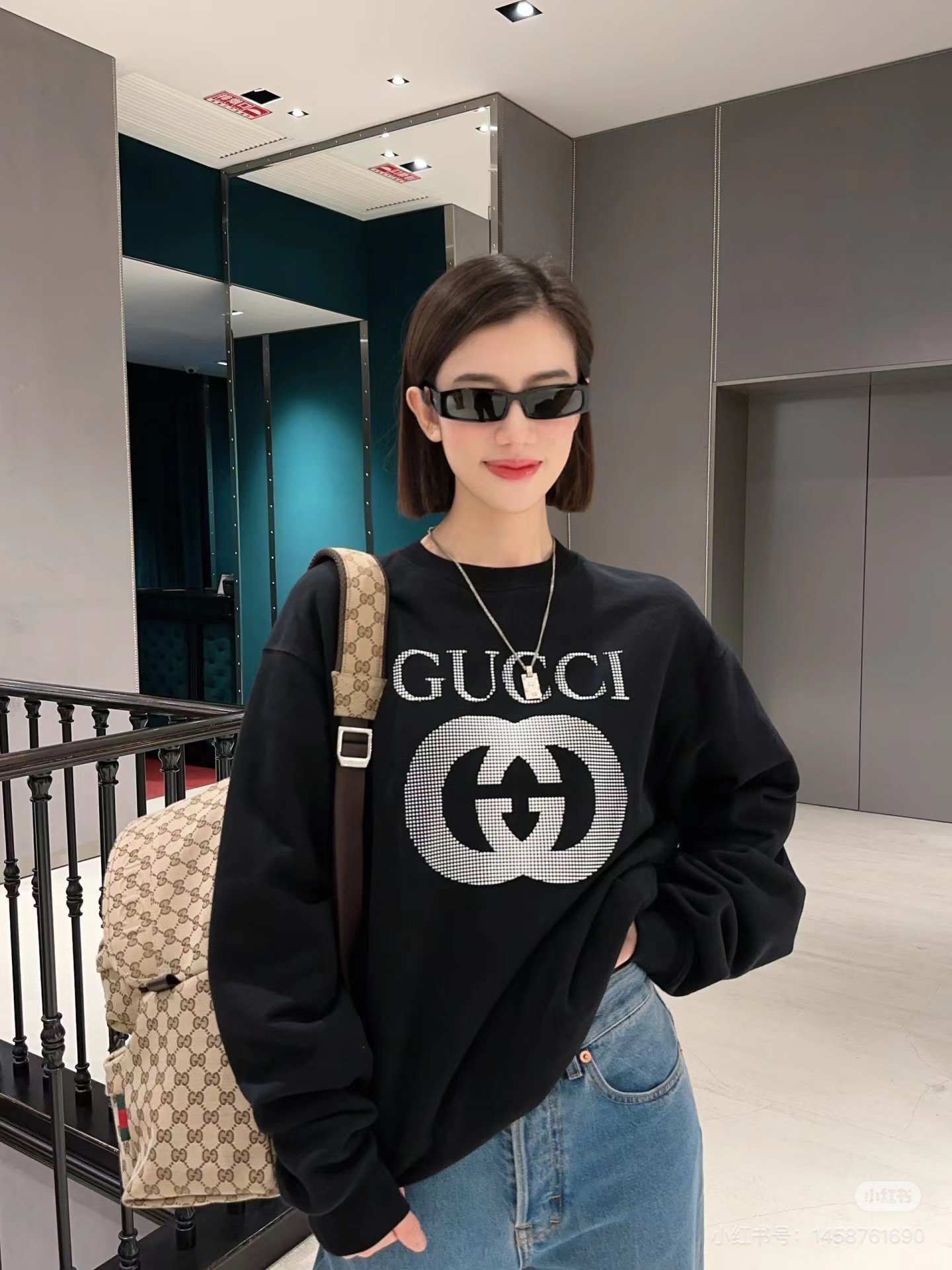 2024年秋冬新作 gucci パーカー 公式偽物 100％綿 シンプル 長袖 トップス ロゴプリント ブラック_4