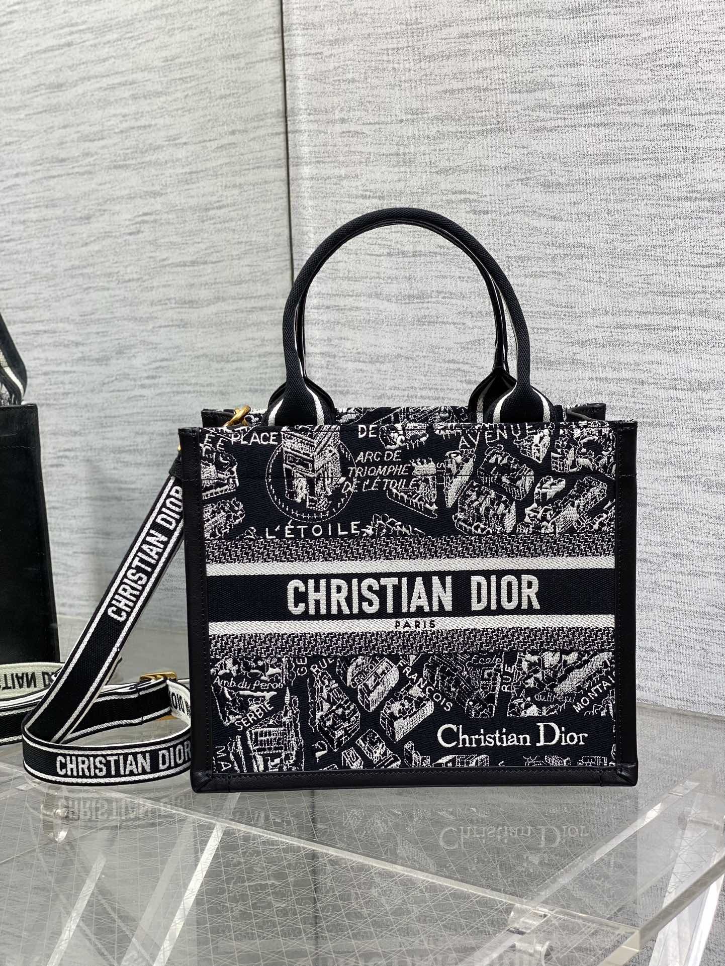 dior ショルダー バッグスーパーコピー 優雅レディ ハンドバッグ 大容量 本革 トートバッグ ブラック_1