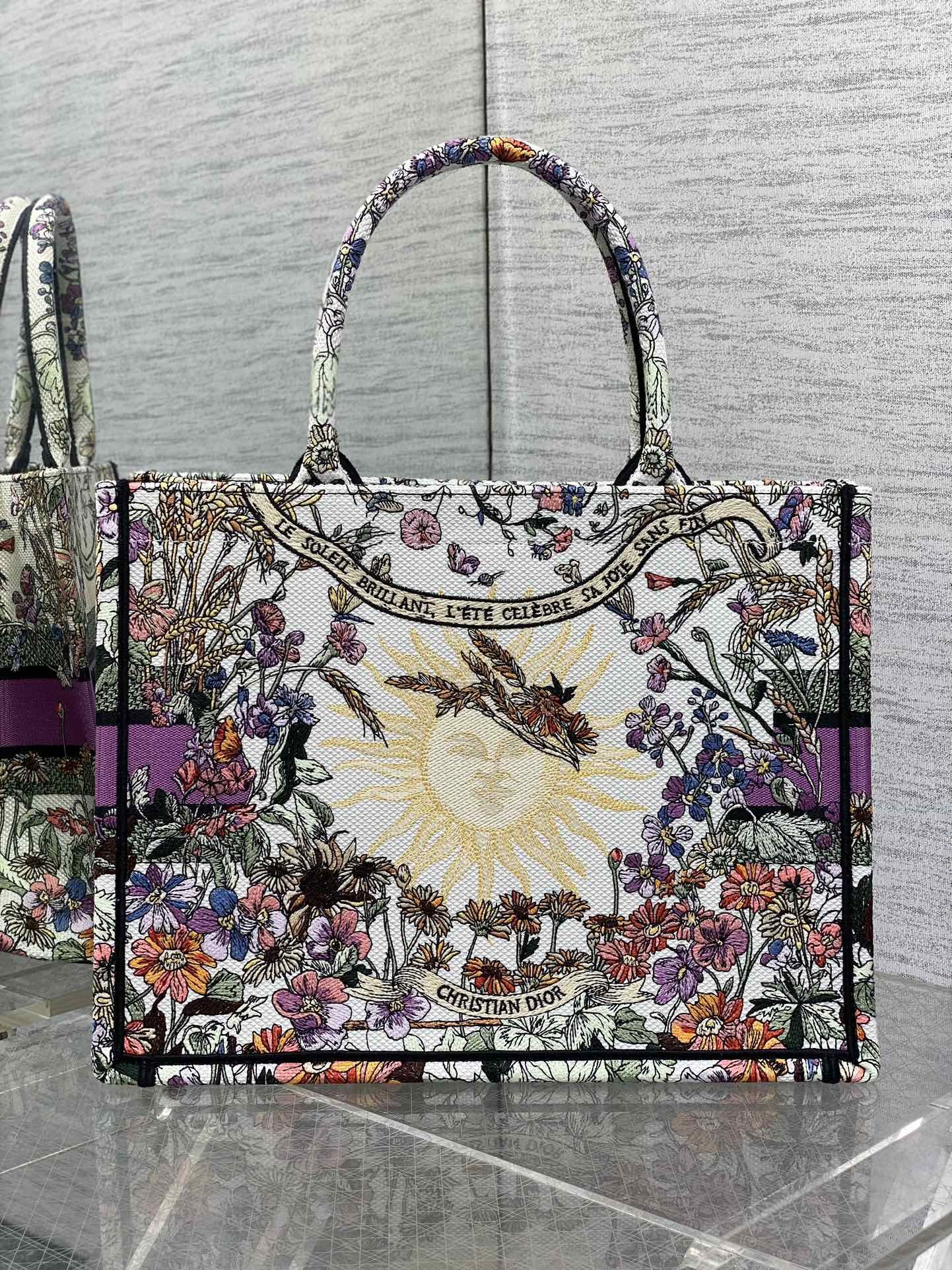 優雅バッグ Mサイズ dior ボストン バッグ偽物 ハンドバッグ 斜め掛けバッグ 大容量 刺繍 カラフル_4