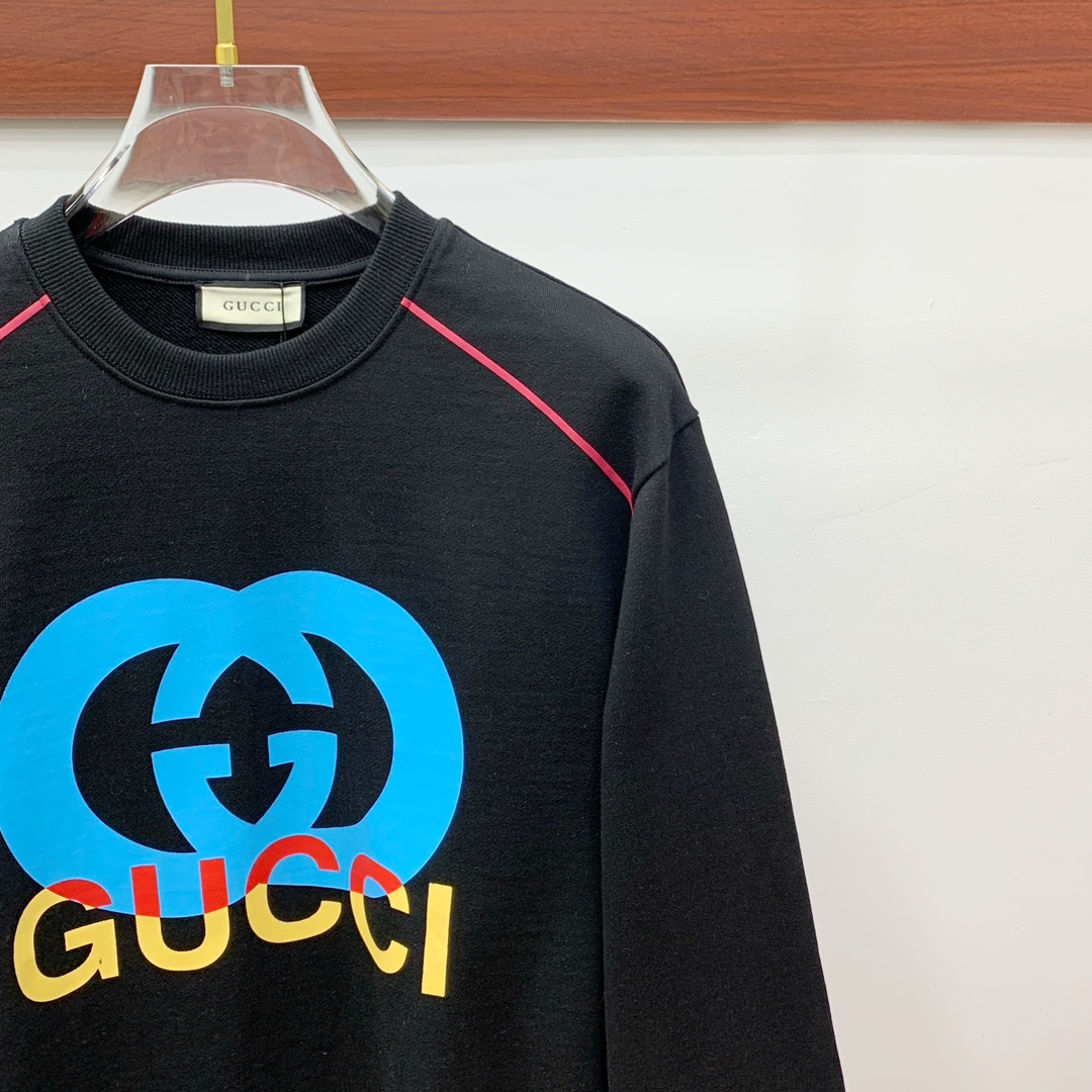 お得品‼gucci パーカー 公式スーパーコピー 柔軟  ゆったり トップス 純綿 通気性いい プリント ブラック_2