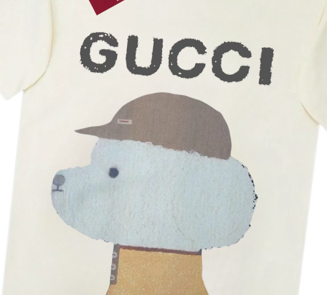 2025年のお買い得品 gucci の t シャツコピー 通気性いい  純綿 トップス 半袖 プリント 可愛い 杏色_4