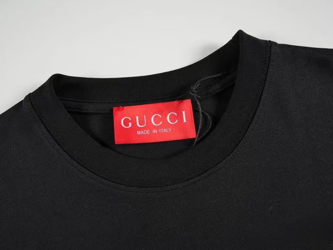 2025年のお買い得品 gucci クマ t シャツスーパーコピー 通気性いい  純綿 トップス 半袖 プリント 可愛い ブラック_3