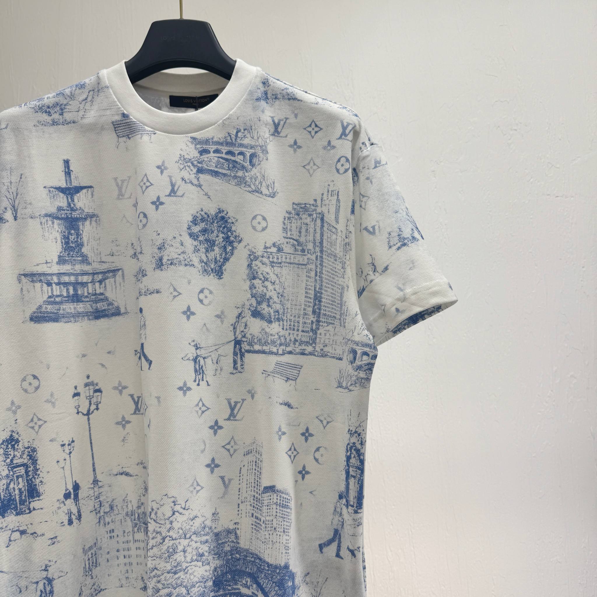 人気流行品 ルイヴィトンtシャツコーデ激安通販 プリント トップス 半袖 シンプル 純綿 ホワイト_3