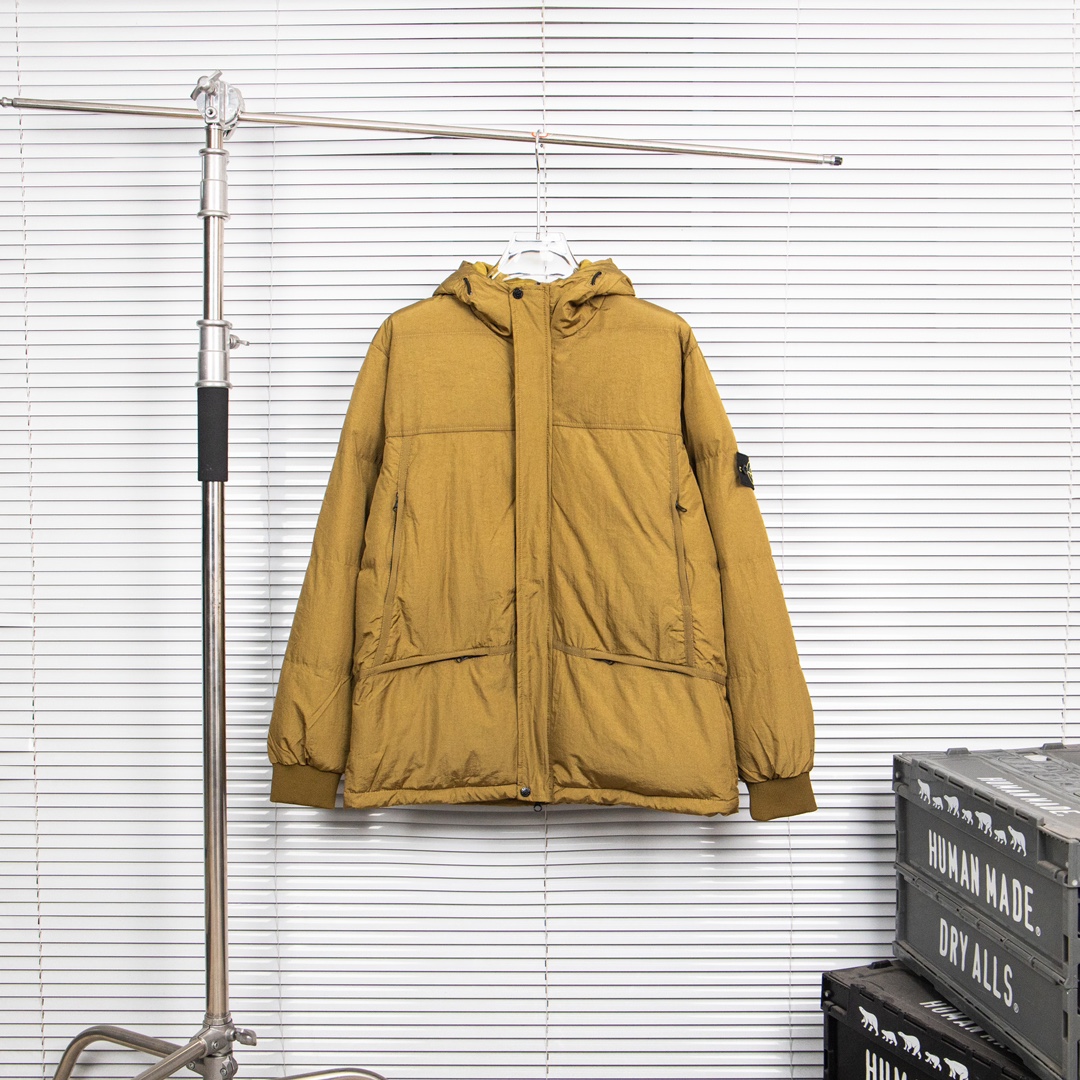 stone island ダウン ジャケットコピー トップス 保温 ふんわり 厚い アウター イエロー_1