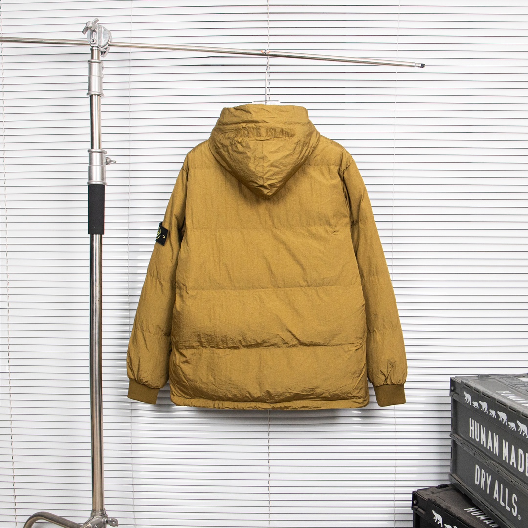 stone island ダウン ジャケットコピー トップス 保温 ふんわり 厚い アウター イエロー_2