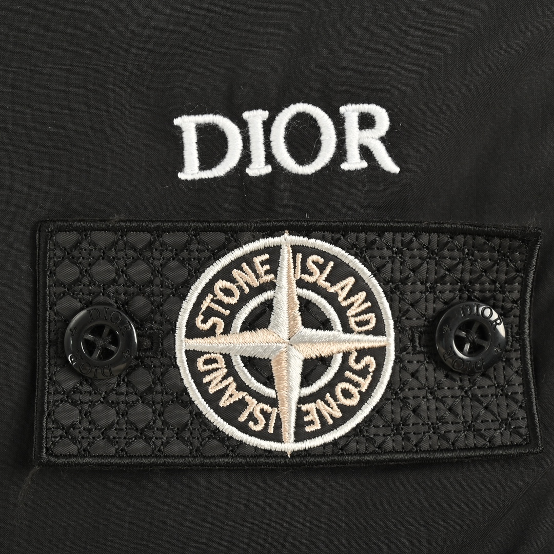 ストーン アイランド ナイロン ジャケット偽物 トップス 運動 軽量 Dior & Stone Islandコラボ 綿服 ブラック_8