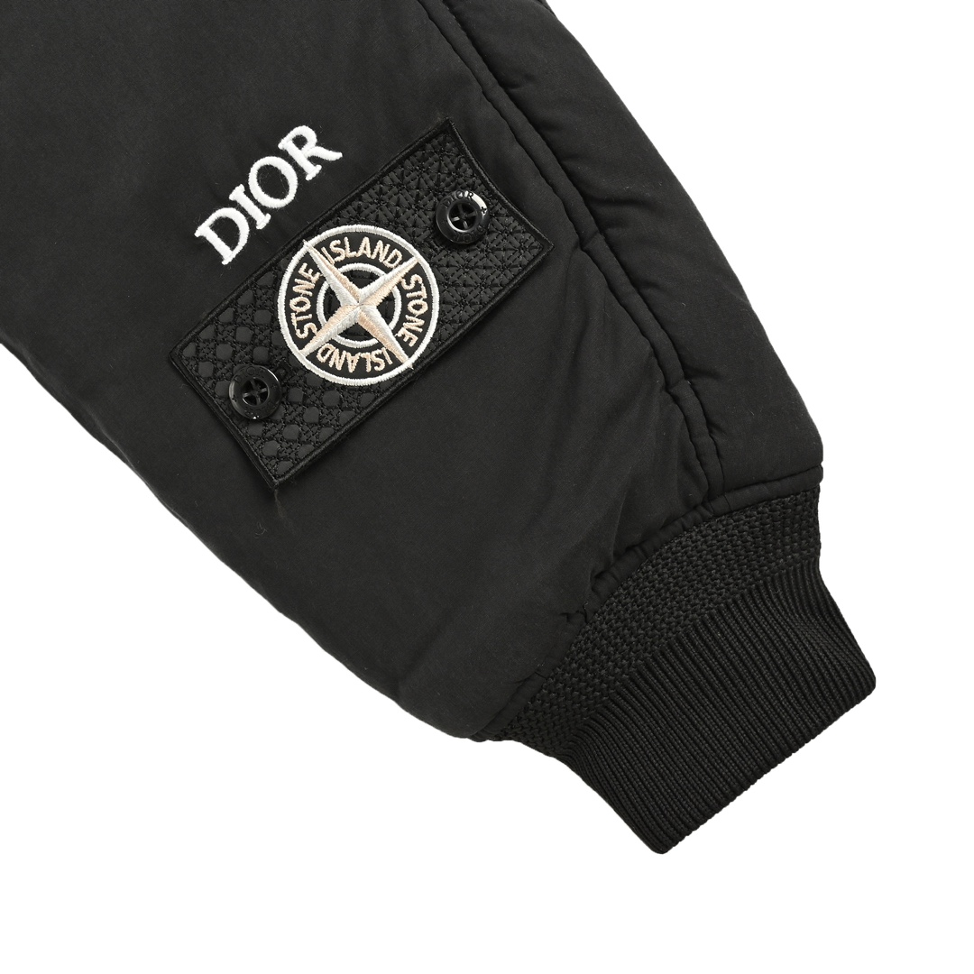 ストーン アイランド ナイロン ジャケット偽物 トップス 運動 軽量 Dior & Stone Islandコラボ 綿服 ブラック_9