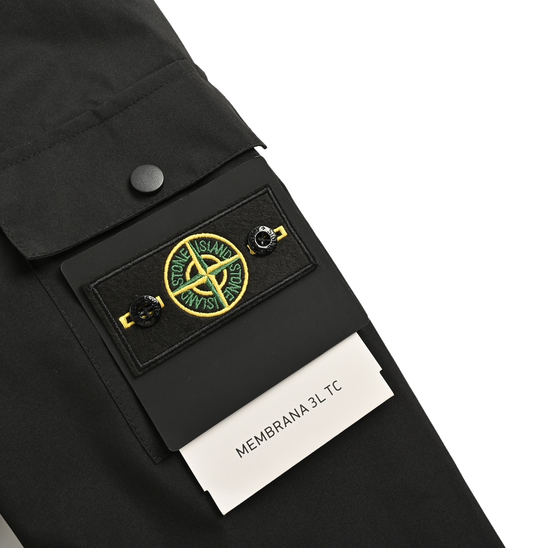 stone island ナイロン ジャケットスーパーコピートップス 運動 フード付き ランニング ブラック_8