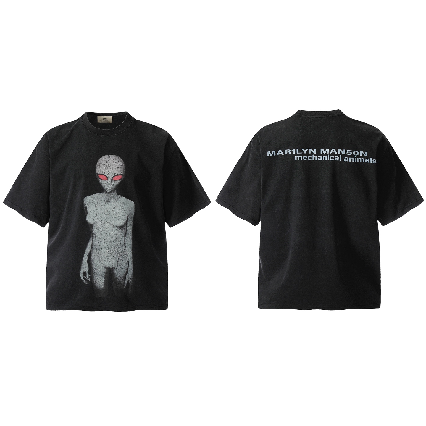 セントマイケル tシャツ コーデ偽物 トップス 純綿 宇宙人プリント 夏 短袖 シンプル VT9155  ブラック_3