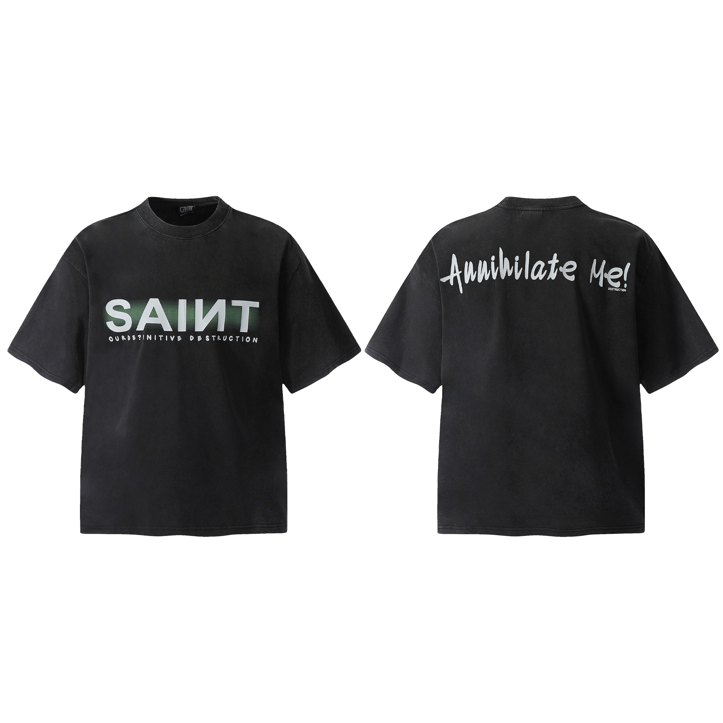 限定の人気 セントマイケル 高い激安通販 綿 トップス 半袖 Ｔシャツ VT9148 プリント ブラック_1