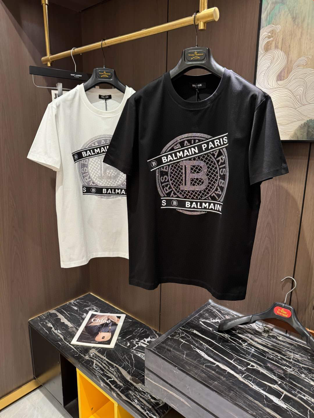 高級感溢れる tシャツ バルマンスーパーコピー トップス 半袖 純綿 柔軟 プリント 通気性いい_1