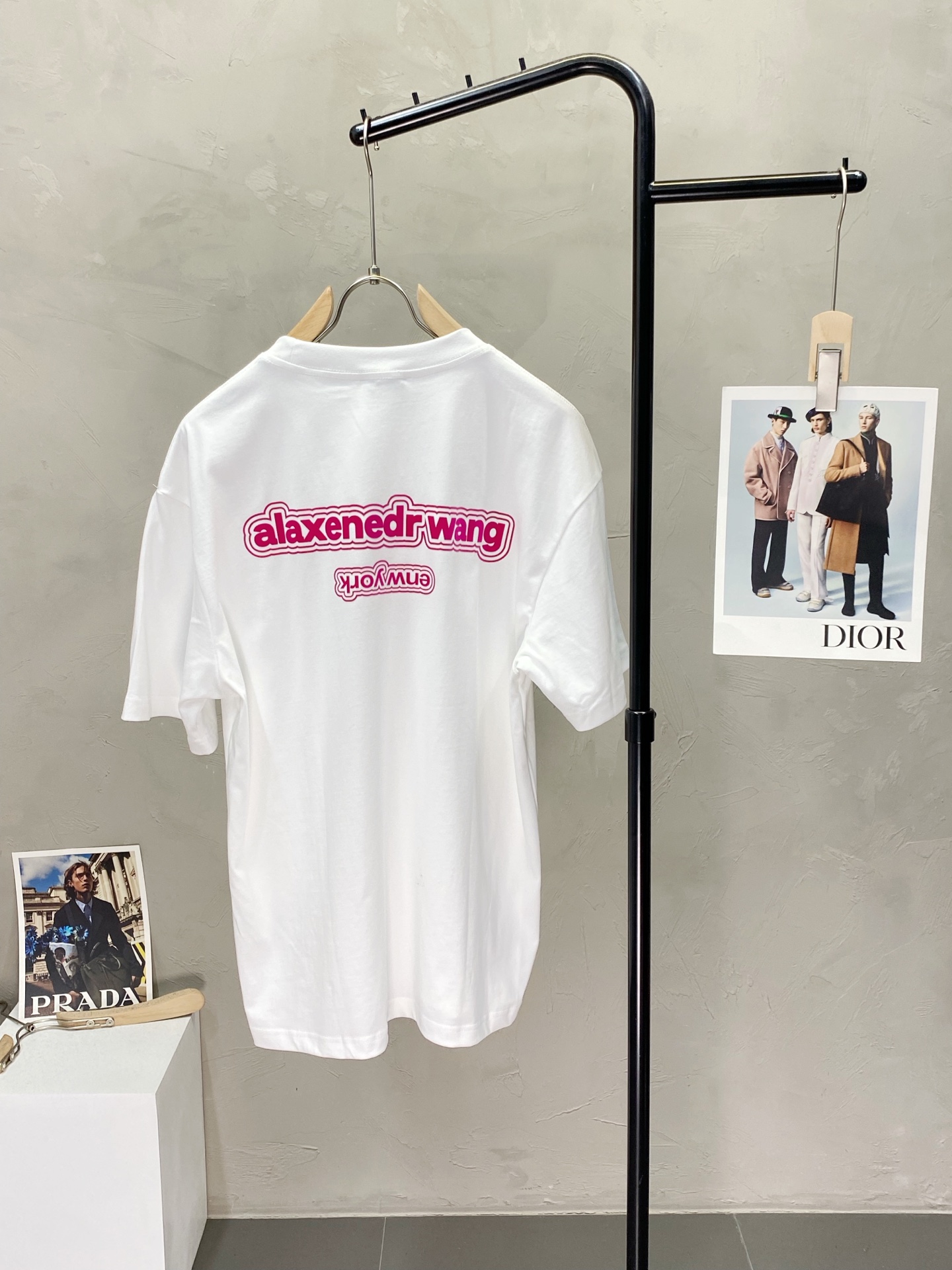 アレキサンダーワン tシャツ ロゴコピー プリント 半袖トップス 純綿 シンプル ホワイト_2